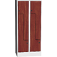 Space-saving metal “Z” locker with compact laminate doors Dekor - Třešeň Světle šedá - RAL 7035