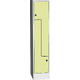 Space-saving metal “Z” locker with compact laminate doors Žlutá - pudrová Světle šedá - RAL 7035