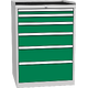 Workshop drawer cabinet for tools – 6 drawers Dopravní zelená - RAL 6024 Světle šedá - RAL 7035