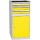 Basic combined workshop cabinet with 1 door, 2 shelves and 3 drawers