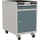 Combined mobile container with 1 door, 1 shelf and 1 drawer