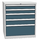 Drawer container with 5 drawers Šedomodrá - RAL 7031 Světle šedá - RAL 7035