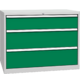 Drawer container with 3 drawers Dopravní zelená - RAL 6024 Světle šedá - RAL 7035