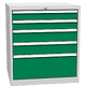 Drawer container with 5 drawers Dopravní zelená - RAL 6024 Světle šedá - RAL 7035