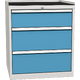 Workshop drawer cabinet for tools – 3 drawers Světle modrá - RAL 5012 Světle šedá - RAL 7035