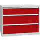 Drawer container with 3 drawers Ohnivě červená - RAL 3000 Světle šedá - RAL 7035