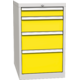 Basic container with 4 drawers Žlutá dopravní - RAL 1023 Světle šedá - RAL 7035
