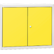 Double-door central cabinet for DPJ workbenches – 2 doors, 1 shelf Žlutá dopravní - RAL 1023 Světle šedá - RAL 7035