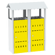Dvojtý venkovní odpadkový koš na běžný nebo recyklovaný odpad - 2 x 50 l Žlutá dopravní - RAL 1023 Světle šedá - RAL 7035
