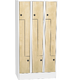 Space-saving metal “Z” locker with compact laminate doors Dekor - Buk Světle šedá - RAL 7035