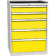 Workshop drawer cabinet for tools – 5 drawers Žlutá dopravní - RAL 1023 Světle šedá - RAL 7035