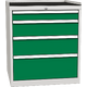 Workshop drawer cabinet for tools – 4 drawers Dopravní zelená - RAL 6024 Světle šedá - RAL 7035