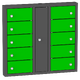 Locker for charging mobile devices with USB ports Dopravní zelená - RAL 6024 Světle šedá - RAL 7035
