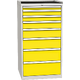 Workshop drawer cabinet for tools – 5 drawers Žlutá dopravní - RAL 1023 Světle šedá - RAL 7035