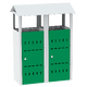 Dvojtý venkovní odpadkový koš na běžný nebo recyklovaný odpad - 2 x 50 l Dopravní zelená - RAL 6024 Světle šedá - RAL 7035