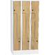 Space-saving metal “Z” locker with compact laminate doors Dekor - Bříza Světle šedá - RAL 7035