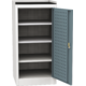 Workshop tool cupboard with framed rubber worktop Šedomodrá - RAL 7031 Světle šedá - RAL 7035