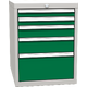Basic container with 5 drawers Dopravní zelená - RAL 6024 Světle šedá - RAL 7035