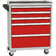 High-quality workshop tool trolley DPV series Ohnivě červená - RAL 3000 Světle šedá - RAL 7035