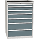 Workshop drawer cabinet for tools – 7 drawers Šedomodrá - RAL 7031 Světle šedá - RAL 7035