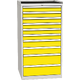 Workshop drawer cabinet for tools – 10 drawers Žlutá dopravní - RAL 1023 Světle šedá - RAL 7035