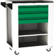 Mobile assembly trolley SVL series – 1 shelf, 3 drawers Dopravní zelená - RAL 6024 Světle šedá - RAL 7035