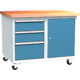 High-quality mobile workbench DPL series Světle modrá - RAL 5012 Světle šedá - RAL 7035