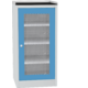 Workshop tool cupboard with framed rubber worktop 
