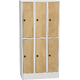 Triple-tier laminate steel locker Dekor - Bříza Světle šedá - RAL 7035