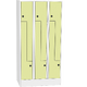 Space-saving metal “Z” locker with compact laminate doors Žlutá - pudrová Světle šedá - RAL 7035