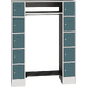 Open locker unit with side compartments Šedomodrá - RAL 7031 Světle šedá - RAL 7035