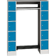 Open locker unit with side compartments Světle modrá - RAL 5012 Světle šedá - RAL 7035