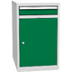 Basic combined container with 1 door, 1 shelf and 1 drawer Dopravní zelená - RAL 6024 Světle šedá - RAL 7035
