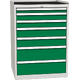 Workshop drawer cabinet for tools – 7 drawers Dopravní zelená - RAL 6024 Světle šedá - RAL 7035