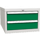 Under the worktop hanging container with 2 drawers Dopravní zelená - RAL 6024 Světle šedá - RAL 7035