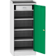 Workshop tool cupboard with framed rubber worktop