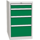Basic container with 4 drawers Dopravní zelená - RAL 6024 Světle šedá - RAL 7035