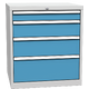 Drawer container with 4 drawers Světle modrá - RAL 5012 Světle šedá - RAL 7035