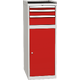 Basic combined workshop cabinet with 1 door, 2 shelves and 3 drawers