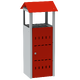 Venkovní odpadkový koš na běžný nebo recyklovaný odpad - 50 l Ohnivě červená - RAL 3000 Světle šedá - RAL 7035