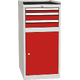 Basic combined workshop cabinet with 1 door, 2 shelves and 3 drawers