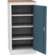 Workshop tool cupboard with beech worktop Šedomodrá - RAL 7031 Světle šedá - RAL 7035