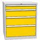 Drawer container with 4 drawers Žlutá dopravní - RAL 1023 Světle šedá - RAL 7035