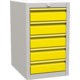 Suspended container for MTS assembly workbenches – 5 drawers Žlutá dopravní - RAL 1023 Světle šedá - RAL 7035