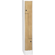 Space-saving metal “Z” locker with compact laminate doors Dekor - Bříza Světle šedá - RAL 7035