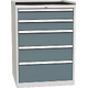 Workshop drawer cabinet for tools – 5 drawers Šedomodrá - RAL 7031 Světle šedá - RAL 7035