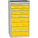 Workshop drawer cabinet for tools – 9 drawers Žlutá dopravní - RAL 1023 Světle šedá - RAL 7035
