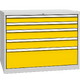 Drawer container with 5 drawers Žlutá dopravní - RAL 1023 Světle šedá - RAL 7035