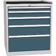 Workshop drawer cabinet for tools – 5 drawers Šedomodrá - RAL 7031 Světle šedá - RAL 7035