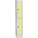 Horizontally divided steel locker with compact laminate doors Žlutá - pudrová Světle šedá - RAL 7035
